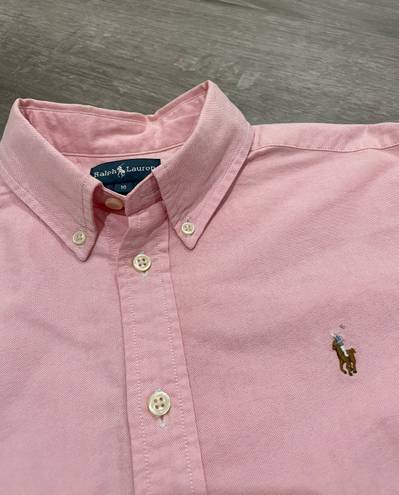 Ralph Lauren Pink Button Down Shirt: Blouse