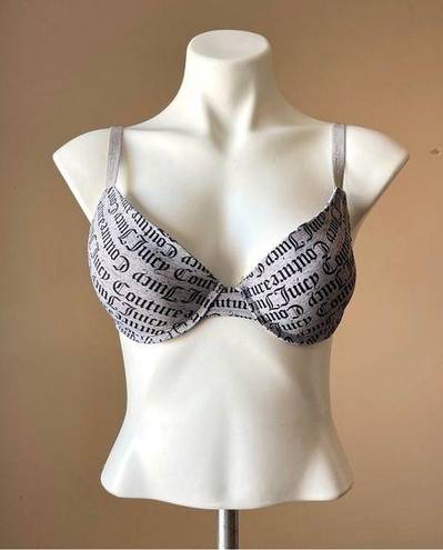 Juicy Couture  | Gray Signature Print Seamless Underwire Bra Sz 34C