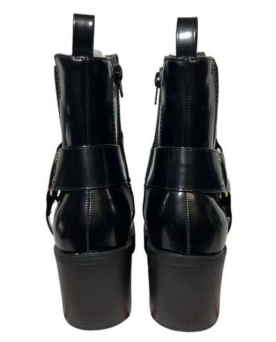 Shoedazzle  Enslee Ankle Boots Western Bootie Boho Black Hippie Harness