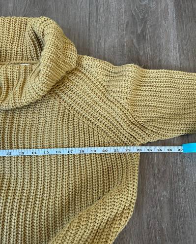 Moon & Madison cropped cowlneck knit sweater mustard yellow women’s sz Medium