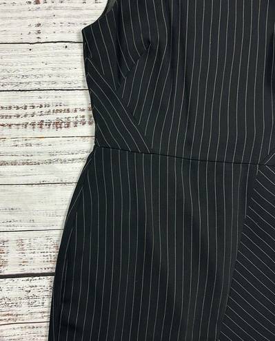 White House | Black Market WHBM pinstripe sleeveless sheath dress size 4 asymmetrical hem