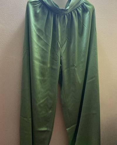 Micas  Sage Green Very Wide Legs Silky Pants XS