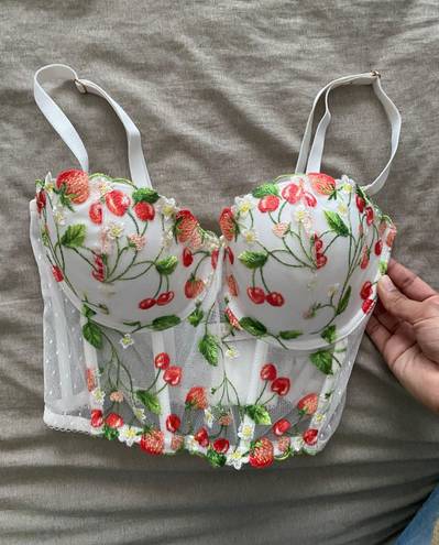 VICTORIA'S SECRET DREAM ANGELS STRAWBERRY EMBROIDERY CORSET TOP 36D NW –  Think Pink And More