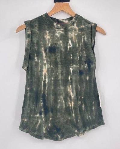 Pilcro Antrhopologie  Tie Dye Cap Sleeve Tee Womens Sz XS Green NWT Boho Art