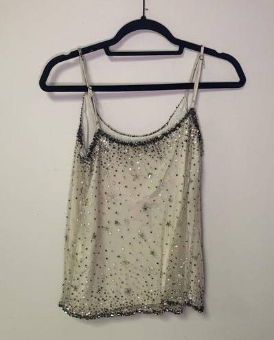 Joie  gold beige sequin tank top size XWS NWOT