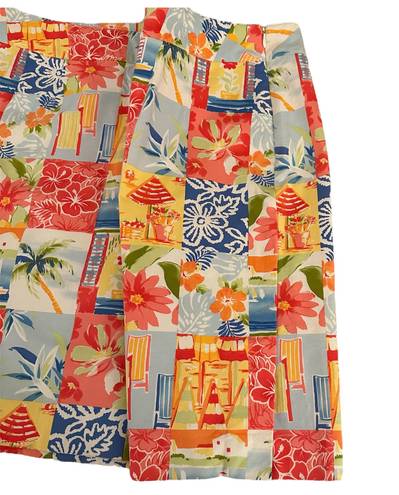 Talbots NWOT  Tropical Print Patchwork Skirt Woman Petites Size 18W