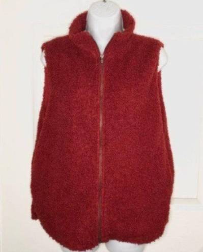 Umgee  Teddy Vest Zipper Dark Red M