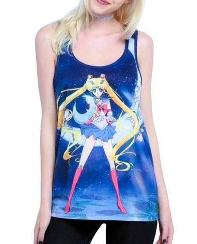 The Moon SAILOR Usagi Sublimation Crystal Blue Hot Topic Graphic Tank Top ~ LARGE