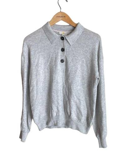 Boden USA BODEN Winchilsea Collared Jumper Sweater Grey Melange