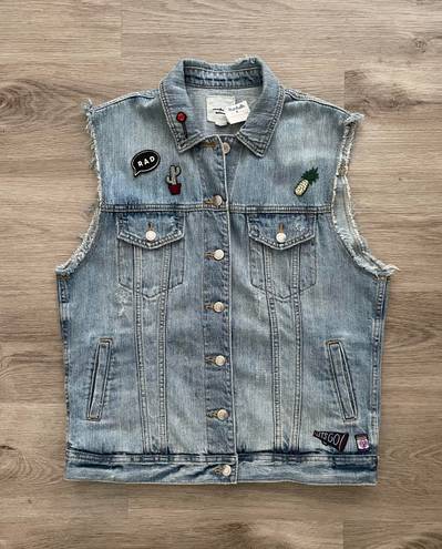 American Eagle Denim Patchwork Vest