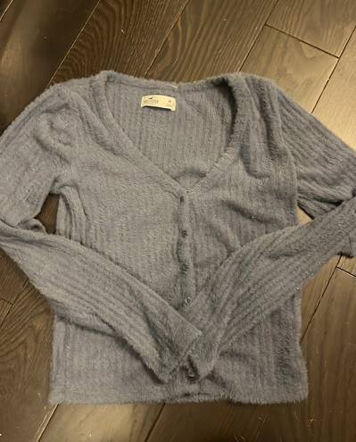 Hollister Blue Fuzzy Cardigan