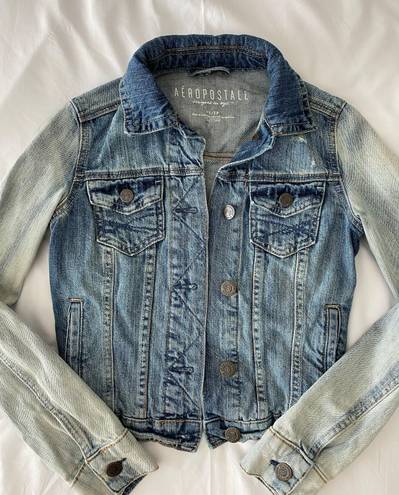 Aeropostale Blue Multi Wash Jean Jacket