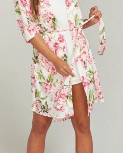 Show Me Your Mumu  Brie Pink Floral Short Sleeve Robe O/S