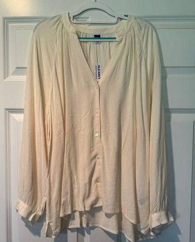 Old Navy Cream Blouse XL NWT