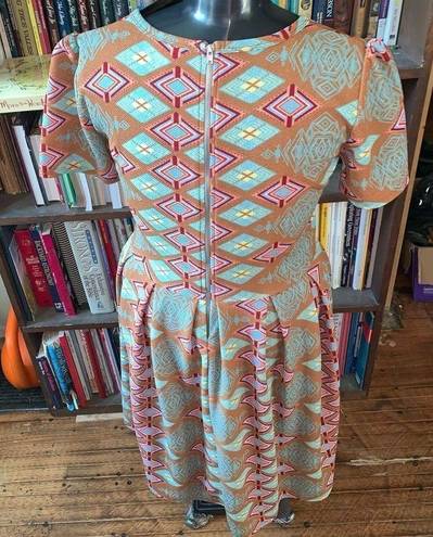 LuLaRoe  southwest triangle tan knit travel XL normcore dress