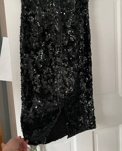 Oleg Cassini Dress Vintage  Black Sequin Cocktail Off the Shoulder