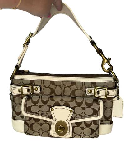 Coach Vintage  Legacy Satchel Brown Canvas & White Leather Bag VGUC #11140