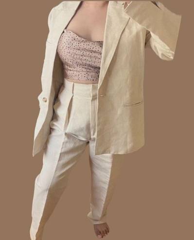 Anthropologie Rachael Wang Oversized oatmeal blazer neutral NWOT size Large