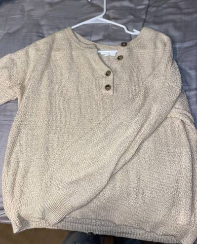 mine cream waffle knit sweater