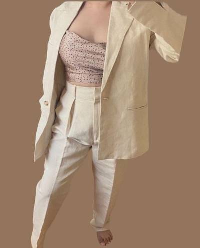 Eileen Fisher Rachael Wang Oversized blazer suit 77% Hemp sustainable size L NWT