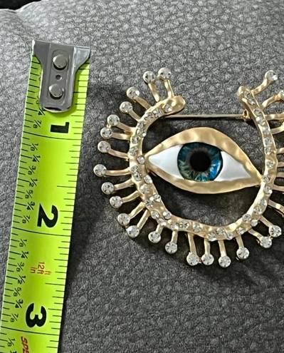 Anthropologie 18K Gold Positive Energy Evil Eye Oddity Brooch