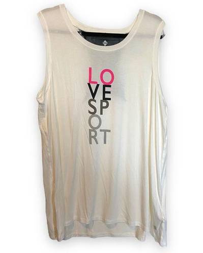 LuLaRoe  Womens Top Size 1X Rise Strong Tank Love Sport Cream Pink Neon NEW