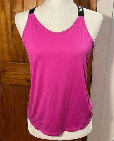 Nike Dri Fit pink Black Racerback Tank Small Just Do It