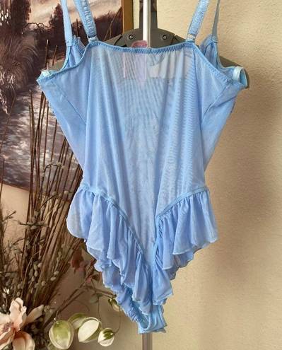 Dolls Kill Sugar Thrillz x  Blue Lace Butterfly lingerie Print Bodysuit size L