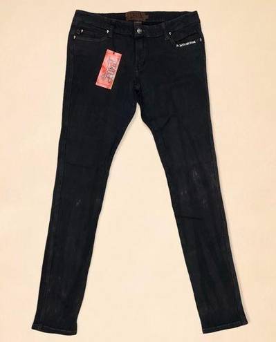 Tripp NYC  Paint It Black Skinny Jeans in Black/Orange