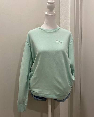 FILA  Mint Green Pullover Crew Neck Long Sleeve Sweater - M