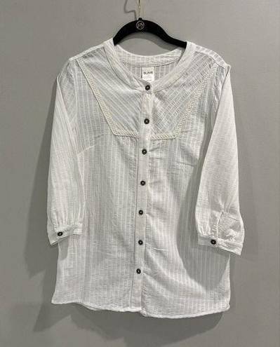 Blair  Button 3/4 Sleeves Women’s Top White Size Small