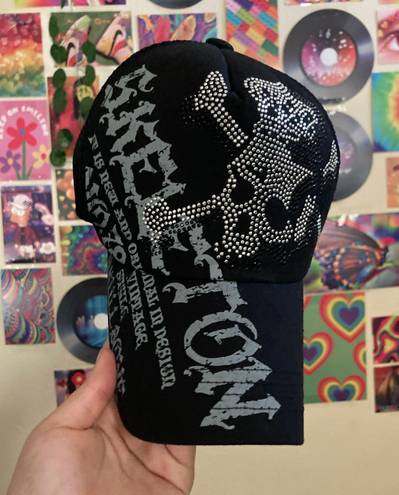 Cyber Y2k Skeleton Hat (Worn Twice) Black