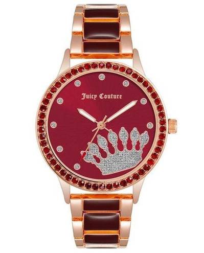 Juicy Couture NWT  Rose Gold & Red Rhinestone Watch