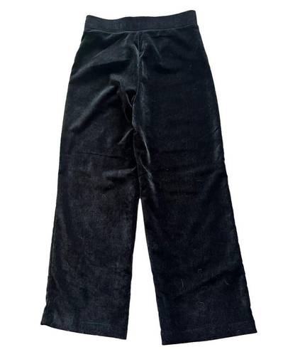 The Loft NWT Women's Medium Wide-Leg Velour Black Pull-On Pants