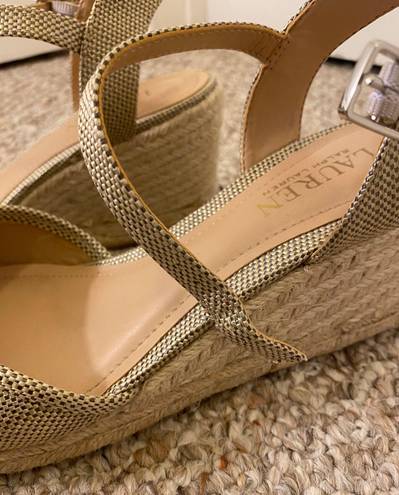 Ralph Lauren Raffia Wedges Espadrilles Sandals Sz 9 1/2