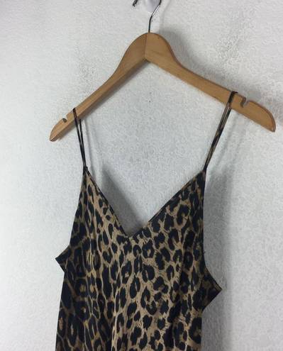 ALLSAINTS  Hera Leopard Print Satin Sleeveless Midi Slip Dress Medium