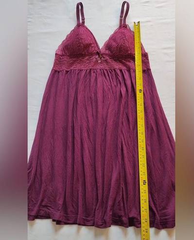 Daisy Fuentes  Nightgown Babydoll Nightie Sexy Womens L Red Wine  Lingerie