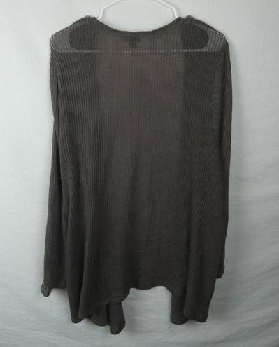 Torrid  Plus Size Taupe Ribbed Knit Open Front Cardigan Sweater Brown Pockets 3XL