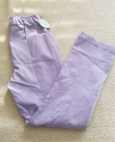 Hill House  The Claire Pant Stretch Cotton Kick-Out Crop in Lavender Size XS