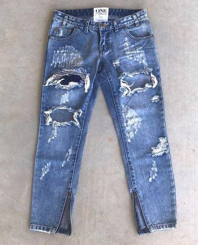 One Teaspoon  Trashed Free Birds Distressed Jeans