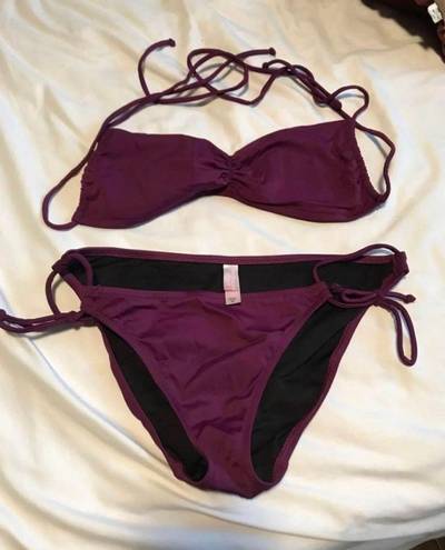 Victoria's Secret  Victoria secret purple two piece bikini top bottom set like new Medium