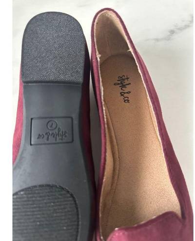 Style & Co  Burgundy Faux Suede Loafers Size 7 NEW