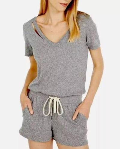 n:philanthropy Revolve :Philanthropy Breeze Romper Tee shirt shorts Romper Grey & white NWT L