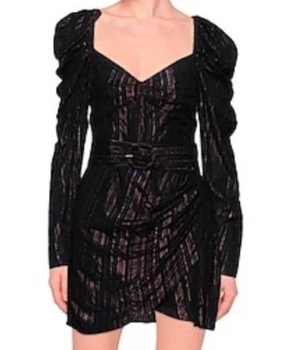 Rococo  Sand Diva Dress Black Metallic Mini Dress Size Small