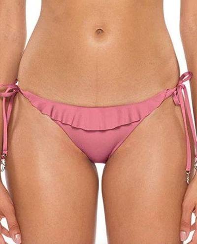 Mulberry Soluna Tie Side Hipster Swim Bikini Bottom  Pink Medium NWT