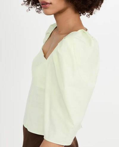 Vince NEW  Draped Square Neck Top in Honeydew