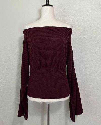 We The Free Free People Crazy On You cropped thermal flared sleeve top