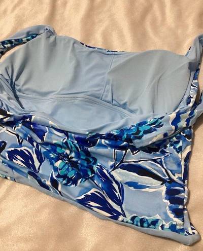 ANDIE NWT  Swim The Siren Tank Top in Blue Floral Swim Top S