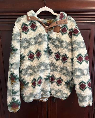 Sherpa Aztec Print Pullover Size L