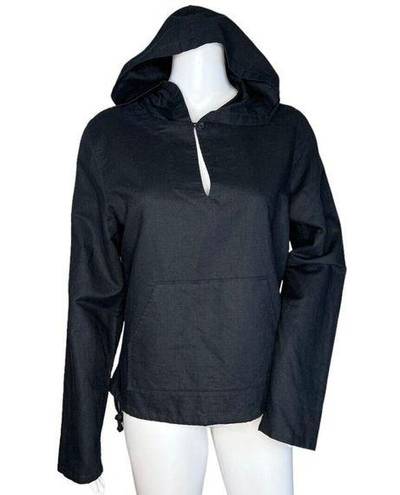 Polo  Ralph Lauren Hoodie Womens Medium Black Linen Cotton Blend Casual Preppy